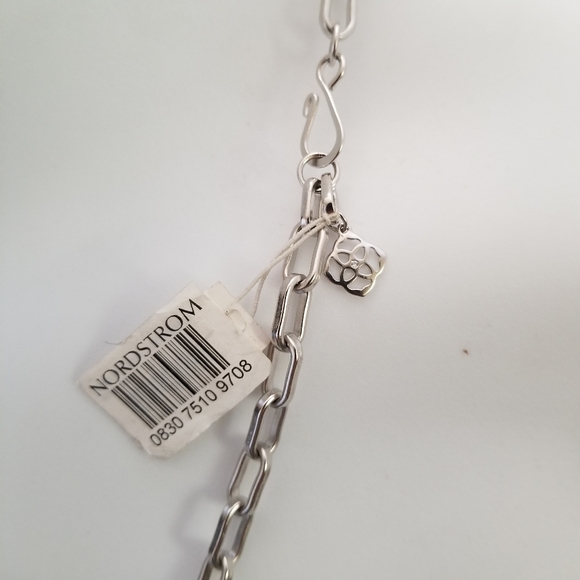 Kendra Scott Chain Link Necklace Silver Geometric Shapes - Picture 3 of 4